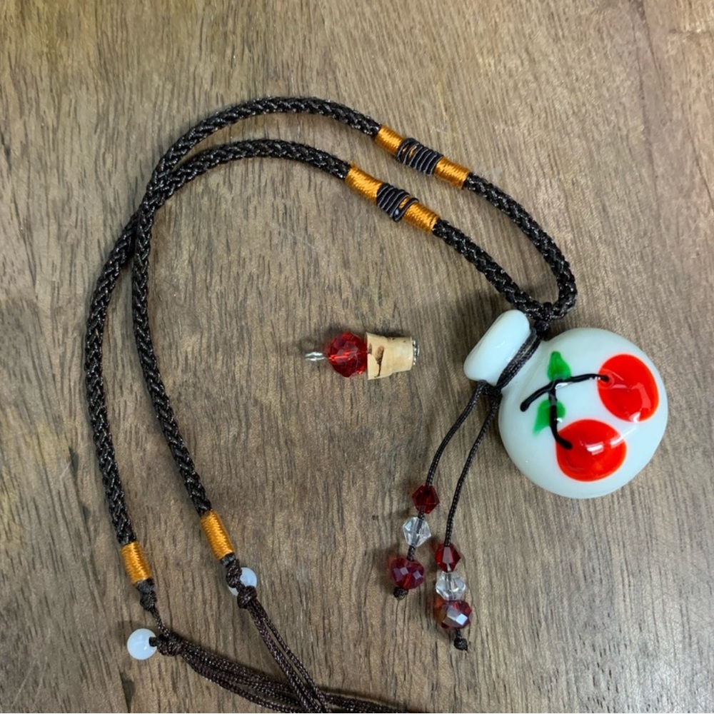 Cherry Pendant Necklace for Essentials Oils